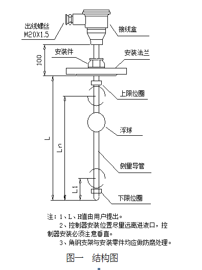UQK-100系列浮球液位控制器说明书